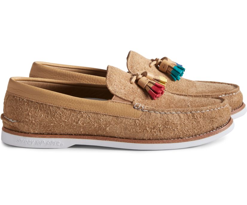 Sperry Cloud Authentic Original Suede Tassel Loafers - Men's Loafers - Brown [YX1824957] Sperry Top
